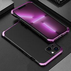 Coque Luxe Aluminum Metal Housse Etui 360 Degres pour Apple iPhone 14 Plus Violet