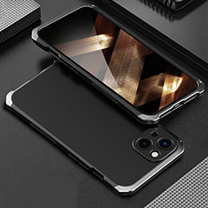 Coque Luxe Aluminum Metal Housse Etui 360 Degres pour Apple iPhone 15 Argent et Noir