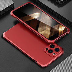 Coque Luxe Aluminum Metal Housse Etui 360 Degres pour Apple iPhone 15 Pro Rouge