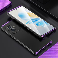 Coque Luxe Aluminum Metal Housse Etui 360 Degres pour Huawei Honor 100 5G Violet