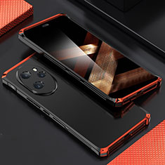 Coque Luxe Aluminum Metal Housse Etui 360 Degres pour Huawei Honor 100 Pro 5G Rouge et Noir