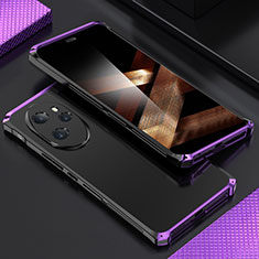 Coque Luxe Aluminum Metal Housse Etui 360 Degres pour Huawei Honor 100 Pro 5G Violet
