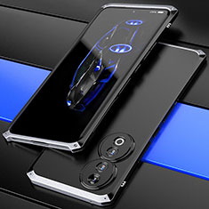Coque Luxe Aluminum Metal Housse Etui 360 Degres pour Huawei Honor 90 5G Argent et Noir