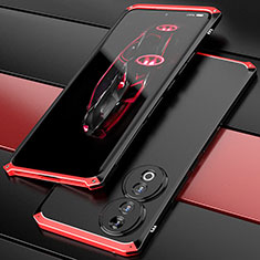 Coque Luxe Aluminum Metal Housse Etui 360 Degres pour Huawei Honor 90 5G Rouge et Noir
