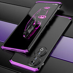 Coque Luxe Aluminum Metal Housse Etui 360 Degres pour Huawei Honor 90 5G Violet