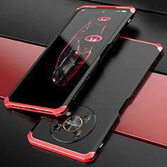 Coque Luxe Aluminum Metal Housse Etui 360 Degres pour Huawei Honor Magic4 Lite 5G Rouge et Noir