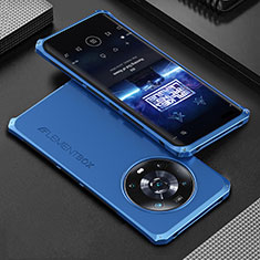 Coque Luxe Aluminum Metal Housse Etui 360 Degres pour Huawei Honor Magic4 Pro 5G Bleu