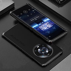 Coque Luxe Aluminum Metal Housse Etui 360 Degres pour Huawei Honor Magic4 Pro 5G Noir