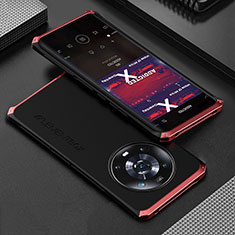 Coque Luxe Aluminum Metal Housse Etui 360 Degres pour Huawei Honor Magic4 Pro 5G Rouge et Noir