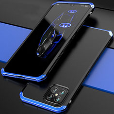 Coque Luxe Aluminum Metal Housse Etui 360 Degres pour Huawei Nova 8 SE 5G Bleu et Noir