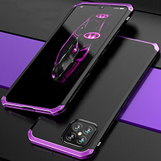 Coque Luxe Aluminum Metal Housse Etui 360 Degres pour Huawei Nova 8 SE 5G Violet et Noir