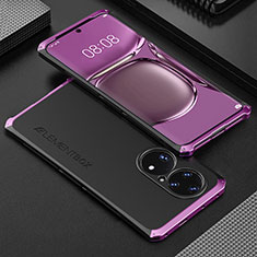 Coque Luxe Aluminum Metal Housse Etui 360 Degres pour Huawei P50 Pro Violet