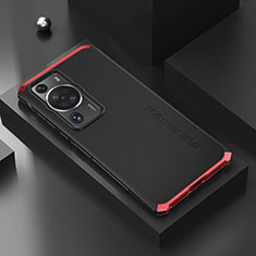 Coque Luxe Aluminum Metal Housse Etui 360 Degres pour Huawei P60 Pro Rouge et Noir