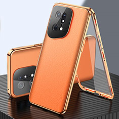 Coque Luxe Aluminum Metal Housse Etui 360 Degres pour Oppo Find X5 Pro 5G Orange