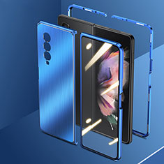 Coque Luxe Aluminum Metal Housse Etui 360 Degres pour Samsung Galaxy Z Fold4 5G Bleu