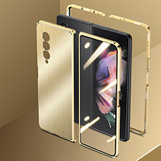 Coque Luxe Aluminum Metal Housse Etui 360 Degres pour Samsung Galaxy Z Fold4 5G Or