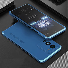 Coque Luxe Aluminum Metal Housse Etui 360 Degres pour Vivo V25 Pro 5G Bleu
