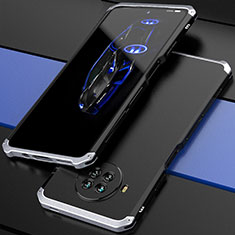 Coque Luxe Aluminum Metal Housse Etui 360 Degres pour Xiaomi Mi 10T Lite 5G Argent et Noir
