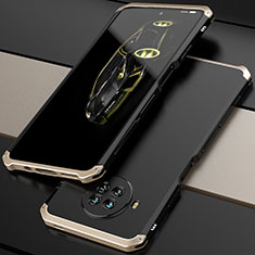 Coque Luxe Aluminum Metal Housse Etui 360 Degres pour Xiaomi Mi 10T Lite 5G Or et Noir