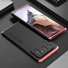 Coque Luxe Aluminum Metal Housse Etui 360 Degres pour Xiaomi Mi 11 Ultra 5G Rouge et Noir