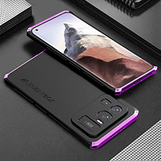Coque Luxe Aluminum Metal Housse Etui 360 Degres pour Xiaomi Mi 11 Ultra 5G Violet