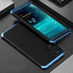 Coque Luxe Aluminum Metal Housse Etui 360 Degres pour Xiaomi Mi 11i 5G (2022) Bleu et Noir