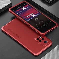 Coque Luxe Aluminum Metal Housse Etui 360 Degres pour Xiaomi Mi 11i 5G (2022) Rouge