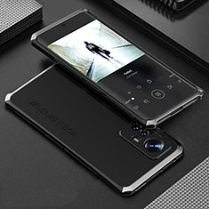 Coque Luxe Aluminum Metal Housse Etui 360 Degres pour Xiaomi Mi 12 Pro 5G Argent et Noir