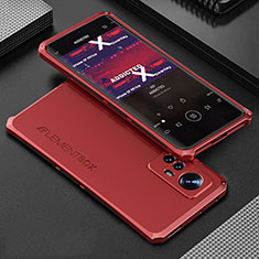 Coque Luxe Aluminum Metal Housse Etui 360 Degres pour Xiaomi Mi 12 Pro 5G Rouge