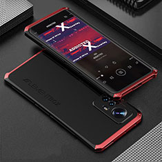 Coque Luxe Aluminum Metal Housse Etui 360 Degres pour Xiaomi Mi 12S 5G Rouge et Noir