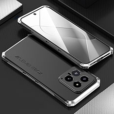 Coque Luxe Aluminum Metal Housse Etui 360 Degres pour Xiaomi Mi 14 5G Argent et Noir