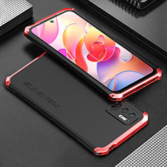 Coque Luxe Aluminum Metal Housse Etui 360 Degres pour Xiaomi Redmi Note 10 JE 5G Rouge et Noir
