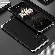 Coque Luxe Aluminum Metal Housse Etui 360 Degres pour Xiaomi Redmi Note 11 Pro+ Plus 5G Argent et Noir