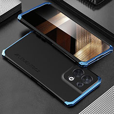 Coque Luxe Aluminum Metal Housse Etui 360 Degres pour Xiaomi Redmi Note 13 5G Bleu et Noir