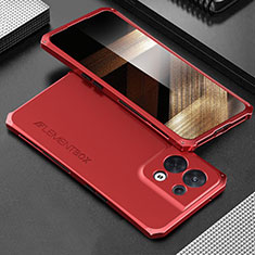 Coque Luxe Aluminum Metal Housse Etui 360 Degres pour Xiaomi Redmi Note 13 Pro 5G Rouge