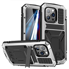 Coque Luxe Aluminum Metal Housse Etui 360 Degres RJ1 pour Apple iPhone 13 Pro Argent