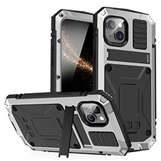 Coque Luxe Aluminum Metal Housse Etui 360 Degres RJ1 pour Apple iPhone 15 Argent