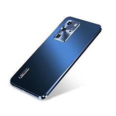 Coque Luxe Aluminum Metal Housse Etui A01 pour Huawei P40 Pro Bleu