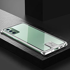 Coque Luxe Aluminum Metal Housse Etui LK1 pour Samsung Galaxy Note 20 5G Argent