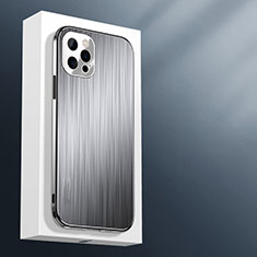 Coque Luxe Aluminum Metal Housse Etui M01 pour Apple iPhone 15 Pro Argent