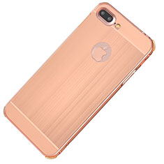 Coque Luxe Aluminum Metal Housse Etui M01 pour Apple iPhone 8 Plus Or Rose