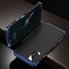 Coque Luxe Aluminum Metal Housse Etui M01 pour Huawei Honor V30 Pro 5G Bleu et Noir