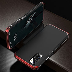 Coque Luxe Aluminum Metal Housse Etui M01 pour Huawei Honor View 30 5G Rouge et Noir