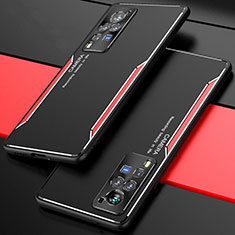Coque Luxe Aluminum Metal Housse Etui M01 pour Vivo X60 Pro 5G Rouge
