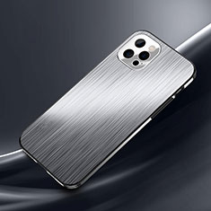 Coque Luxe Aluminum Metal Housse Etui M02 pour Apple iPhone 13 Pro Max Argent