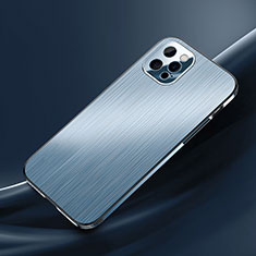 Coque Luxe Aluminum Metal Housse Etui M02 pour Apple iPhone 13 Pro Max Bleu