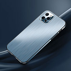Coque Luxe Aluminum Metal Housse Etui M02 pour Apple iPhone 14 Pro Bleu