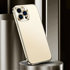 Coque Luxe Aluminum Metal Housse Etui M03 pour Apple iPhone 13 Pro Or