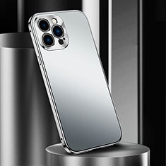Coque Luxe Aluminum Metal Housse Etui M03 pour Apple iPhone 14 Pro Argent