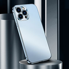Coque Luxe Aluminum Metal Housse Etui M03 pour Apple iPhone 14 Pro Bleu
